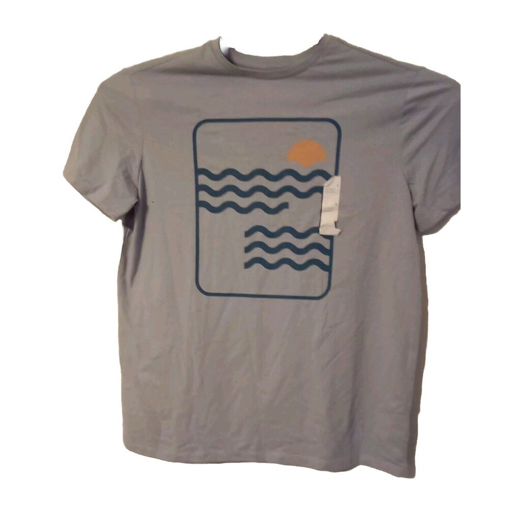 Goodfellow & Co. Mens Size L Short Sleeve Graphic T-Shirt Foggy Blue